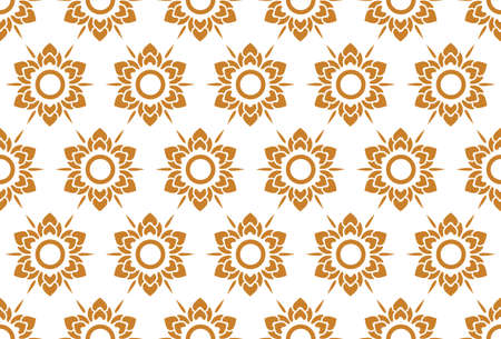 Thai pattern floral seamless on white backgroundのイラスト素材