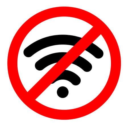 no wifi sign symbol on white backgroundのイラスト素材