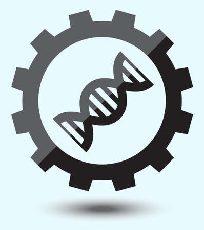 flat biotechnology industry icon on blue vintage backgroundのイラスト素材