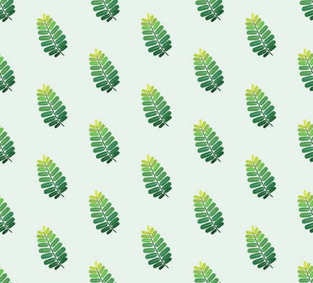 green leaves pattern seamless on soft green backgroundのイラスト素材