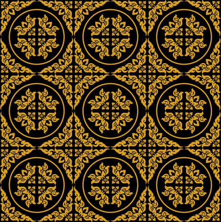 golden Thai pattern seamless vector artのイラスト素材