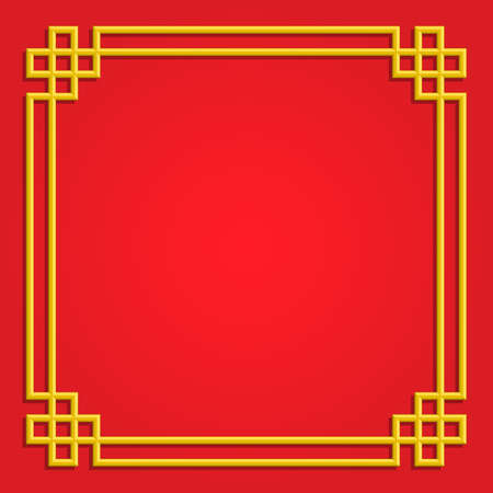 3D chinese pattern frame, vector border art china styleのイラスト素材