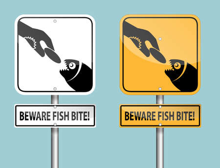 beware fish biteのイラスト素材