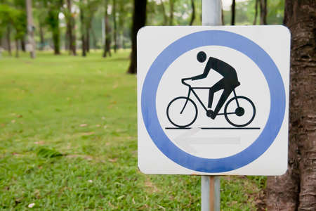 Bike sign on white boardの写真素材
