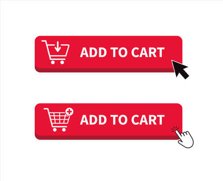 Add to cart icon. Shopping Cart icon. Hand clicking. Vector illustration.のイラスト素材