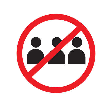 Social Distancing. Avoid crowds sign. Coronovirus epidemic protective. Vector illustrationのイラスト素材