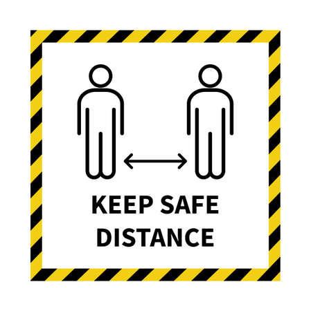 Social distancing. Keep the 1-2 meter distance. Coronovirus epidemic protective. Vector illustrationのイラスト素材