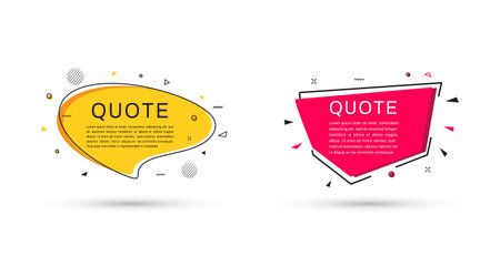 Quote frames templates. Speech bubble textbox. Flat design. Vector illustrationのイラスト素材