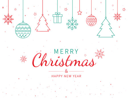 Merry christmas and happy new year background. Vector illustrationのイラスト素材