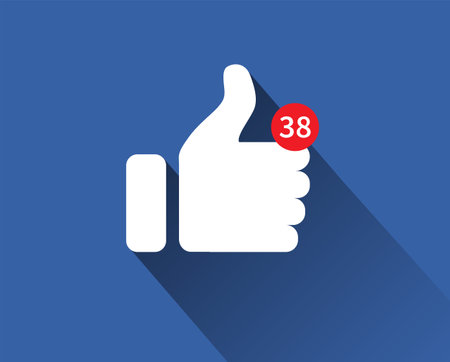 Notification Like icon. Social network app icon. Thumbs up. Vector illustrationのイラスト素材