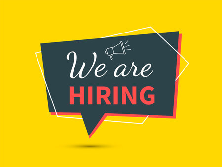 We are hiring speech bubble. Job vacancy advertisement. Vector illustrationのイラスト素材