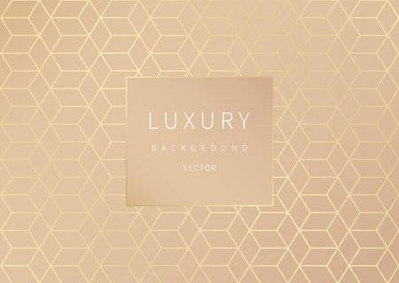 Geometric Golden lines background pattern. Luxury style background. Vector illustration.のイラスト素材