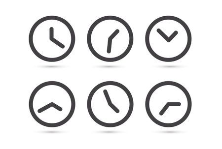 Clock icon isolated on white background. Flat design. Vector illustration.のイラスト素材