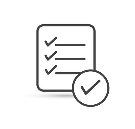 Checklist icon. Clipboard icon on white background. Flat design. Vector illustration.のイラスト素材