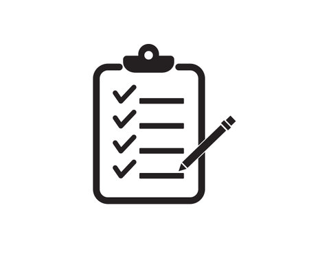 Checklist icon. Clipboard icon on white background. Flat design. Vector illustration.のイラスト素材