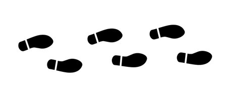 Footsteps, shoeprint icon isolated on white background. Vector illustration.のイラスト素材