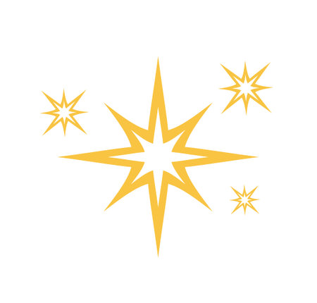 Sparkles Stars icon isolated on white background. Shine icon. Twinkling stars. Vector illustrationのイラスト素材