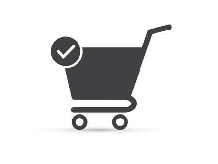 Shopping cart icon. Add to cart icon. Flat design. on white background. Vector illustration.のイラスト素材