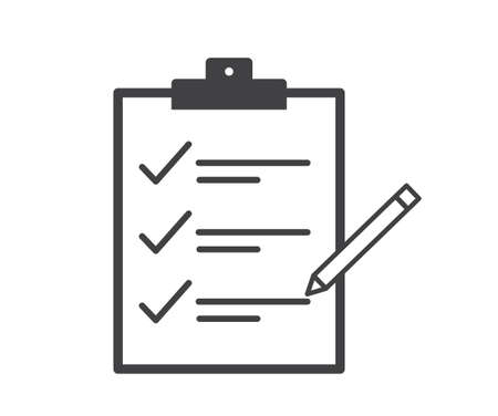 Checklist icon. Clipboard icon on white background. Flat design. Vector illustration.のイラスト素材