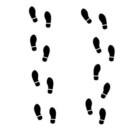 Footsteps, shoeprint icon isolated on white background. Vector illustration.のイラスト素材