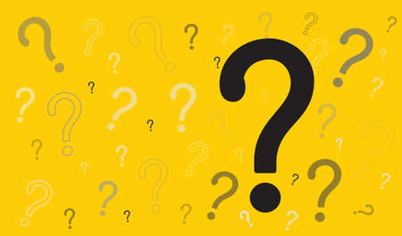 Question mark icon on yellow background. FAQ sign. Help symbol. Vector illustrationのイラスト素材