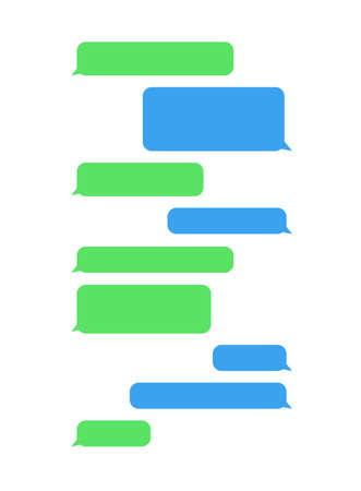 Message bubbles chat icon. Template for messenger chat box on white background. Vector illustrationのイラスト素材