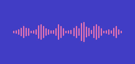 Sound wave equalizer isolated on purple background. Voice and music audio concept. Vector illustrationのイラスト素材