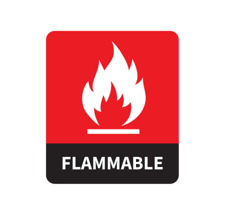 Flammable icon isolated on white background. Flammable warning sign. Vector illustration.のイラスト素材
