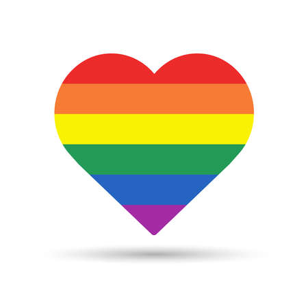 Rainbow heart. LGBTQ Pride concept. Heart shape in lgbtq flag on white background. Vector illustrationのイラスト素材