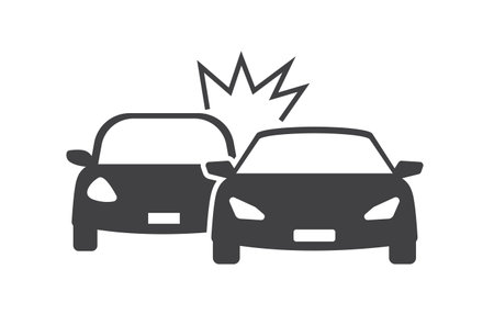 Car crash icon isolated on white background. Car Accident. Vector illustrationのイラスト素材