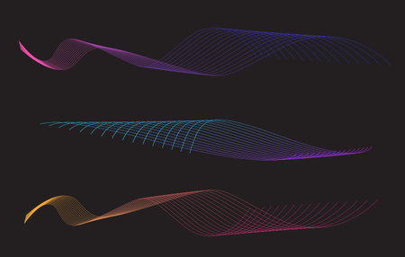 Abstract lines wave background. flowing wave lines. Digital future technology concept. Lines colorful. Vector illustrationのイラスト素材