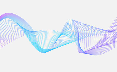 Abstract background. Colorful wave lines isolated white background. glowing wave. Vector illustrationのイラスト素材