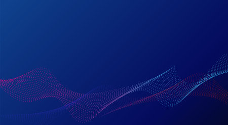 Abstract technology background. Futuristic blue virtual display screen. Line wave. Vector illustration.のイラスト素材