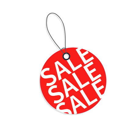 Sale label isolated on white background. Red sale tags. Vector illustrationのイラスト素材