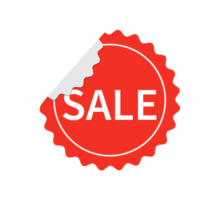 sale tags. Ribbon hot sale. Red starburst stickers. Vector illustrationのイラスト素材