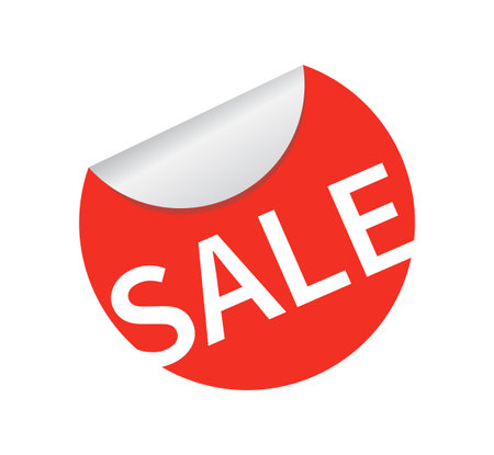Sale label isolated on white background. Red sale tags sticker. Vector illustrationのイラスト素材