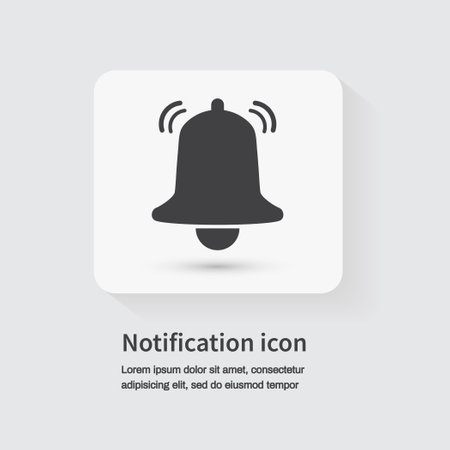 Notification icon. Incoming inbox message. Alarm icon. Vector illustrationのイラスト素材