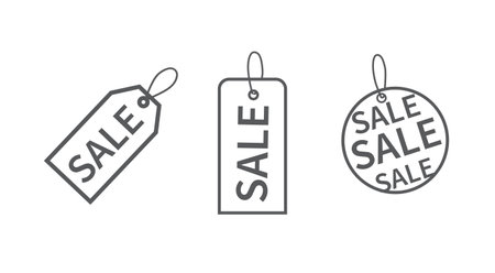 Set of sale tags. Price and discount label. Vector illustrationのイラスト素材