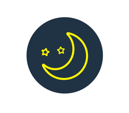 Moon and star icon isolated on white background. night icon. Vector illustrationのイラスト素材
