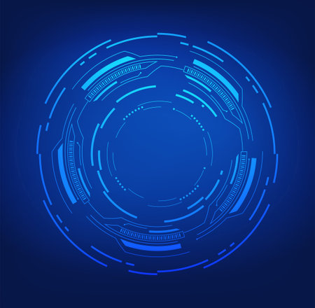 Abstract technology background. Futuristic blue virtual display screen. Vector illustration.のイラスト素材
