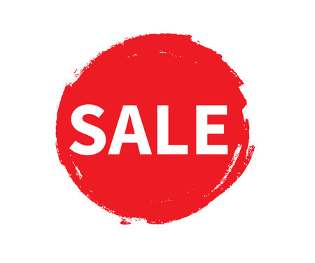 Sale label isolated on white background. sale tags. Red starburst sticker. Vector illustrationのイラスト素材