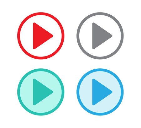 Play button icon set. design for website and mobile apps. Vector illustration.のイラスト素材