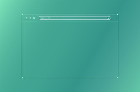 Modern browser mockup for website. Webpage user interface. Internet browser template. Website page of computer. Vector illustration.のイラスト素材