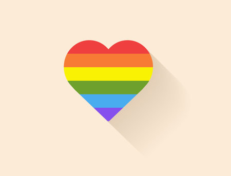 LGBTQ rainbow flag heart. Pride month. Lesbian gay bisexual transgender concept. Vector illustrationのイラスト素材