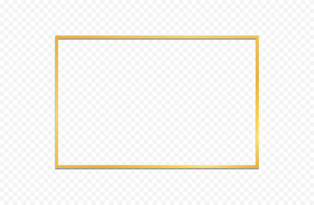 Golden frames isolated on transparent background. Luxury design templates. Vector illustrationのイラスト素材
