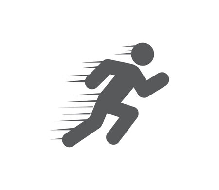 Running icon isolated on white background. running fast. Vector illustrationのイラスト素材