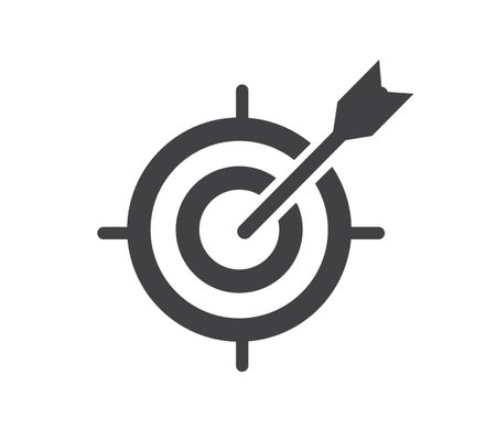Target icon on white background. Mission icon. Symbol for web site and app ui. Vector illustration.のイラスト素材