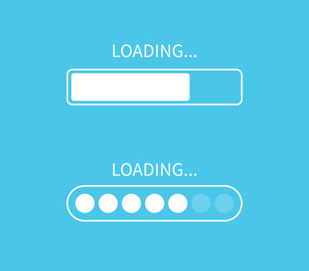 loading bar isolated on blue background. Progress bar icon. Vector Illustrationのイラスト素材