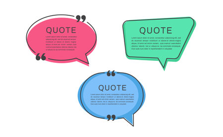 Quote frames templates. Quote text bubbles. Speech Bubble. Vector illustrationのイラスト素材