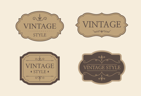 Vintage ornament frame. Vintage style. retro labels. wedding ornaments, invitation card. Vector illustrationのイラスト素材